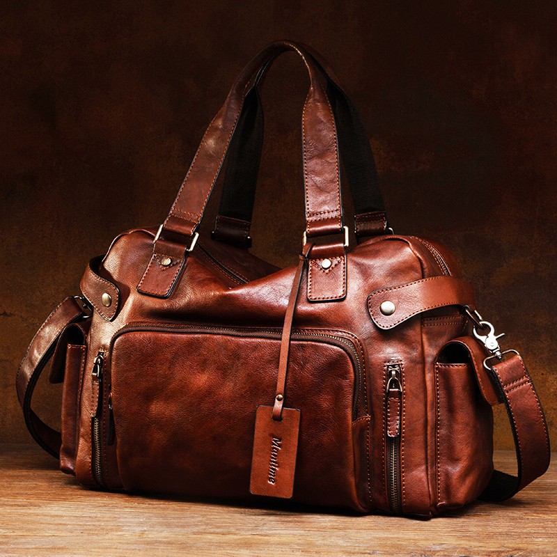 Travel Luggage Set - Vintage torba męska z gumką ze