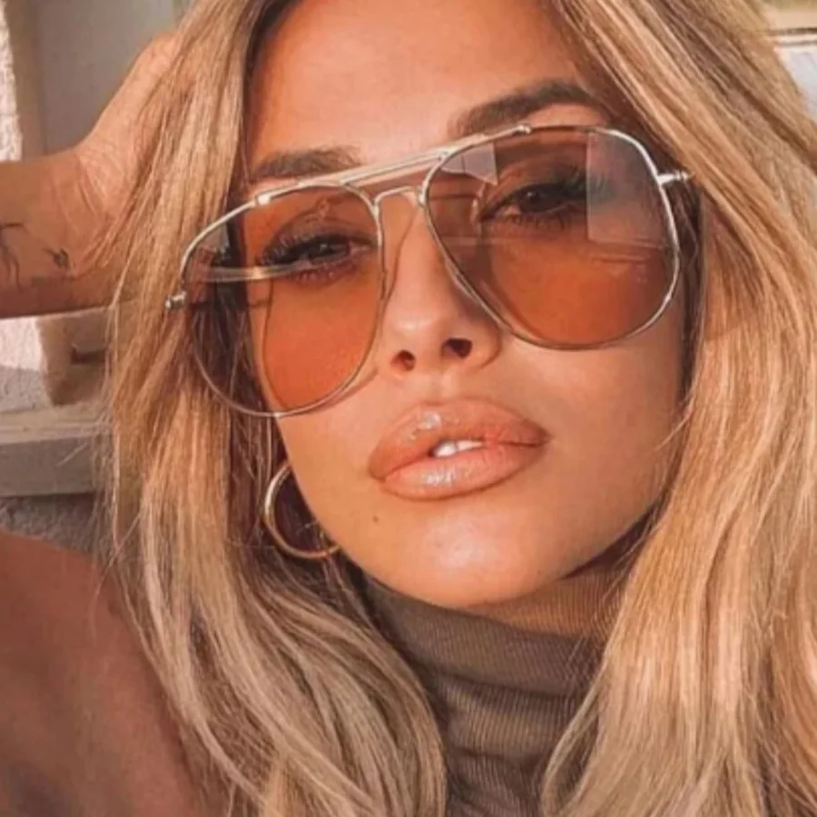 Designer Sunglasses - Retro metalowe okulary przeciwsłoneczne z podwójnym