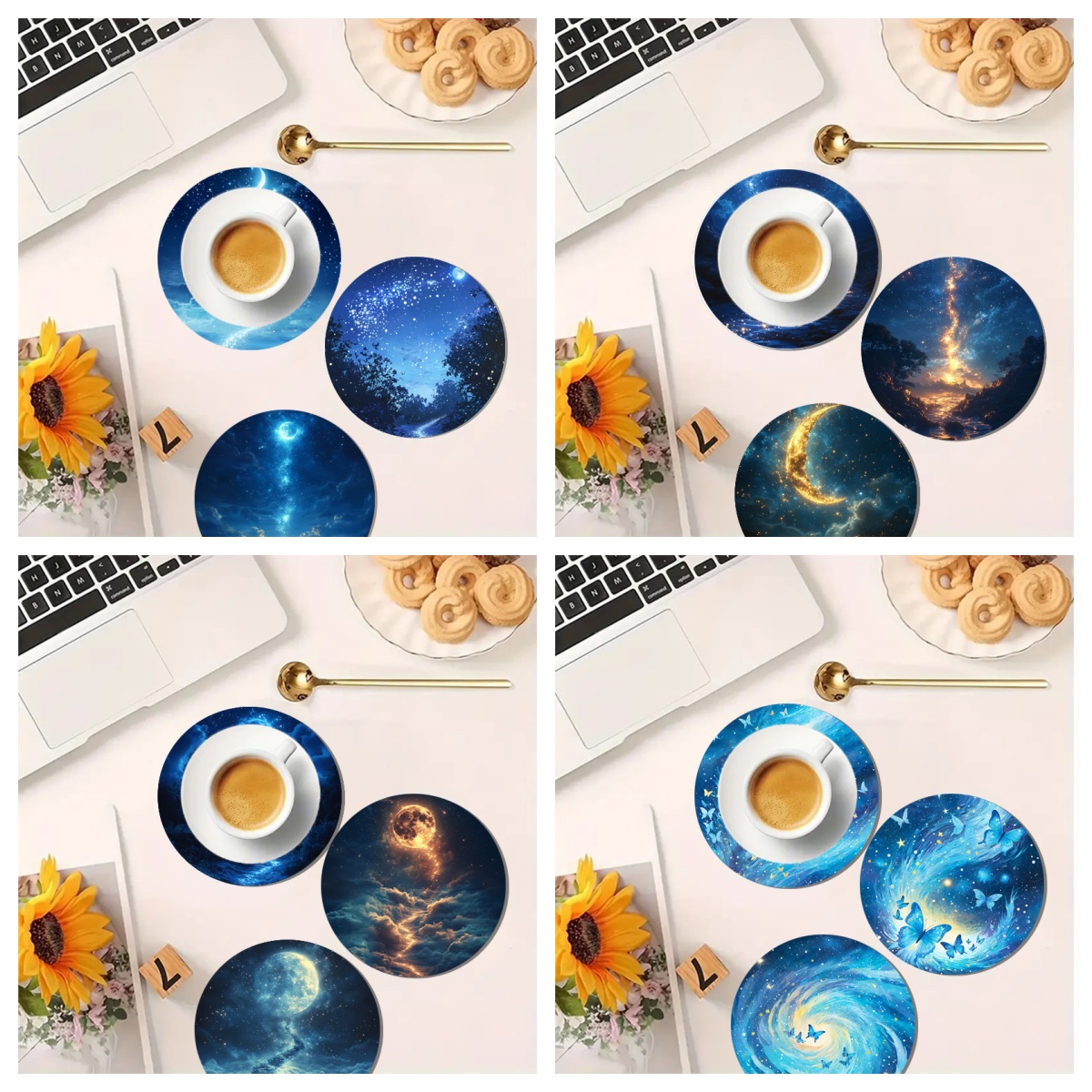 4-częściowy zestaw kolorowych  – Marble Coaster Set recenzja i cena