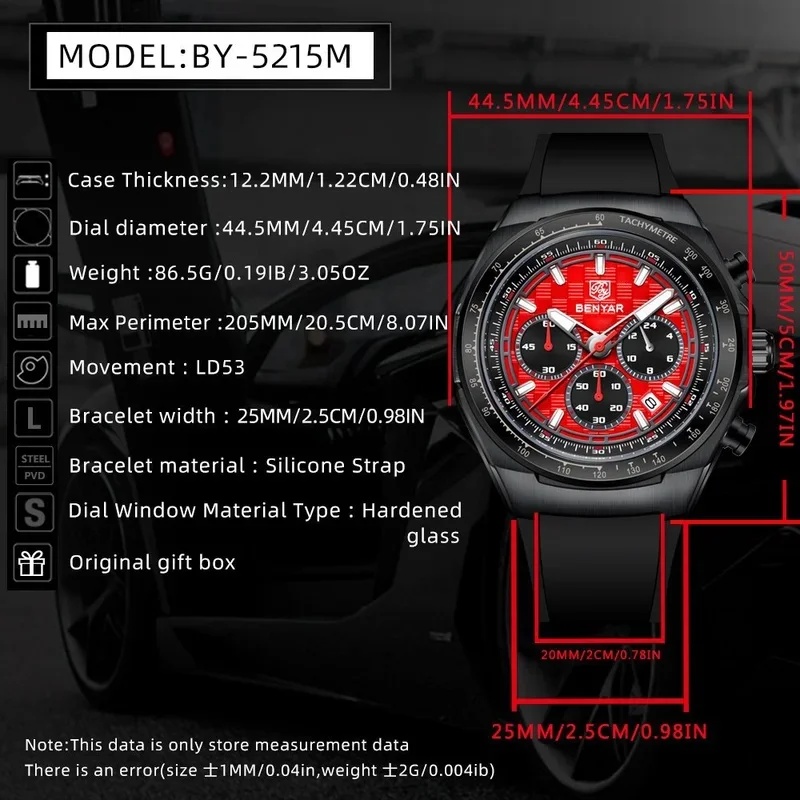 BENYAR 5215 – elegancki męski  – Luxury Watch Men recenzja i cena